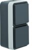 W.1 Gniazdo SCHUKO 2P+Z 2-kr pionowe, kompletne, IP55, szary WNC176