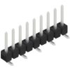 Pin header, 9 pole, pitch 2.54 mm, angled, black, 10047362