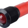 Lampka kontrolna do montażu panelowego 220V ac, czerwona 16mm LED Faston, oczko lutownicze APEM