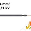 Kabel przewód solarny do instalacji fotowoltaicznych 1x4 mm2 0,6/1kV czarny podwójna izolacja SOLARFLEX-X H1Z2Z2-K 713530 HELUKA