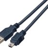 USB 2.0 adapter cable, USB plug type A to mini USB plug type B, 3 m, black, K5250SW.3V2