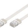 Kabel krosowy płaski patchcord U/UTP kat.5e biały 1m 93358