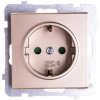 SONATA Gniazdo pojedyncze z/u Schuko z przesłonami szampański złoty GP-1RSP/m/39