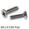 M3 x 8mm CSK Posi s/steel machine screw (25 pack)