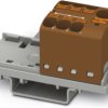 Distribution block, push-in connection, 0.2-6.0 mm², 7 pole, 32 A, 6 kV, brown, 3273602