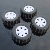 47x17 mm Wheel - for DIY Robots and Vehicles - Black Tire with Studs and White Rim