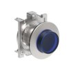 Metalowy przycisk płaski podświetlany fi30mm samoczynny powrót wystający Niebieski LPFBL206