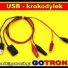 Zestaw przewodów gniazdo/wtyk USB na krokodylki