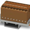 Distribution block, push-in connection, 0.14-4.0 mm², 18 pole, 24 A, 8 kV, brown, 3273054