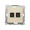 Simon 55 Gniazdo HDMI podwójne (moduł) Szampański mat TGHDMI2.01/144