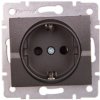 LOGI Gniazdo pojedyncze 2P+Z Schuko z przesłoną styków śrubowe 16A 250V Grafit 25266