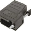 D-Sub connector housing, size: 4 (DC), angled 32°, cable Ø 11.5 mm, plastic, black, 09670370434