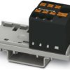Distribution block, push-in connection, 0.14-4.0 mm², 7 pole, 24 A, 8 kV, black, 3273080