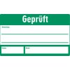 Quality assurance sign, text: "Geprüft", (W) 30 mm, vinyl, 088.52-9-30X50-A, package with 5 pieces
