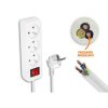 Przedłużacz elektryczny 5m/3gn z.u.+wył. biały / Lx9541
