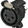 XLR panel socket, 3 pole, gold-plated, plastic, NC3FAV