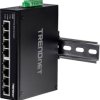 TRENDnet TI-E80 Przemysłowy przełącznik Fast Ethernet na szynę DIN 8-portowy