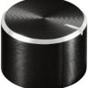 TRU COMPONENTS TC-11613856 Pokrętło z nakładką ze znacznikiem czarny (Ø x W) 15 mm x 10 mm aluminium, plastik 1 szt.