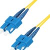 FO patch cable, SC duplex to SC duplex, 15 m, OS2, singlemode 9/125 µm, 61922D-15,0M