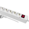 Przedłużacz z wyłącznikiem 5-gniazd z/u Schuko 16A 3m /H05VV-F 3x1,5/ biały PS-570S WS T-974240