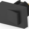 Rocker switch, black, 1 pole, On-On, changeover switch, 0.4 A/20 VAC, unlit, unprinted, 4-1437595-1