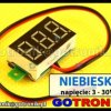 Woltomierz panelowy cyfrowy LED 3-30V NIEBIESKI