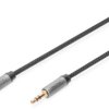 Connection cable, 3 m, black, 3.5 mm stereo jack plug, straight to 3.5 mm stereo jack plug, straight, DB-510110-030-S