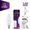 Żarówka LED E14 IQ-LED C35E14 3,4W-WW 470lm 2700K barwa ciepła Ra90 3 lata Gwarancji świeczka 36682