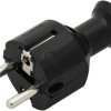 Wtyczka przedłużacza 230V z uziemieniem WT-40 czarna prosta