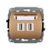 TREND Gniazdo podwójne 2xUSB-AA 3.0 złoty metalik 8GUSB-6