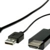Roline USB-C / HDMI adapter Złącze męskie USB-C®, Wtyczka HDMI-A 2.00 m czarny 11.04.5956 Kabel wyświetlacza USB-C®
