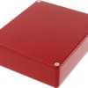 Aluminum die cast enclosure, (L x W x H) 145 x 121 x 39 mm, red, IP54, 1590XXRD
