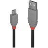 LINDY 36733 USB 2.0 cable USB-A to Micro-B 2m Black Grey