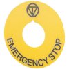 EAO 46-50J.1413 Emergency legend plate Ø 60 "EMERGENCY STOP"