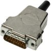 D-Sub connector housing, size: 4 (DC), straight 180°, cable Ø 3 to 15 mm, metal, silver, 09670370323