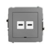 DECO Ładowarka USB podwójna 2xUSB C 30 W max bez pola opisowego szary mat 27DCUSBBO-9 KARLIK