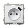 SONATA Gniazdo pojedyncze z/u z przesłonami, z ładowarką USB białe GP-1RZPUSB/m/00