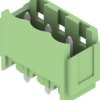 Pin header, 3 pole, pitch 5.08 mm, straight, green, 1409370000