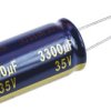Kondensator 3300μF 35V dc Radialny, Otwór przelotowy Panasonic roztaw: 7.5mm 18 (Dia.) x 35.5mm