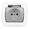Gniazdo pojedyncze hermetyczne IP44 białe AGZ1Be/11A Akord Kontakt-Simon