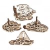 U-Fidgety - statki 4szt. - model mechaniczny do składania - fornir - 36 elementów - Ugearsmodels 70035