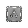 Gniazdo R/TV/SAT przelotowe (7dB), srebrne aluminium, Sedna Design i Elements SDD113484