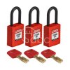 Kłódka LOTO SafeKey nylonowa, szekla 38 mm, czerwona (3 szt.), 150291