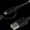 LTUB1MBK Data and charging cable, USB-A > lightning / micro-B, 1 m, black