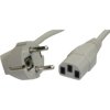 Power cord, Europe, plug type E + F, angled on C13 socket, straight, H05VV-F3G0.75 mm², gray, 2 m, VII-H05VVF3G075-C13/2,00M GR7