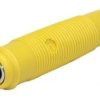 Gniazdo bananowe na przewód 4mm 16A; 30Vac / 60Vdc; żółty