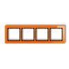 DECO Ramka 4 poczwórna uniwersalna - efekt szkła (ramka: pomarańczowa: spód: czarny) pomarańczowy 13-12-DRS-4 KARLIK