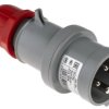Złącze przemysłowe - zasilające 16A Wtyczka 415 V 3P + E Męski Scame Czerwony Montaż na kablu IP44