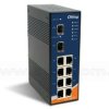 IES-3082GP, Switch przemysłowy zarządzalny, DIN, 8x 10/100 RJ-45 + 2x1000 SFP, O/Open-Ring <10ms