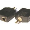 Rozgałęźnik wtyk jack 3,5mm - 2 gniazda jack 6,3mm